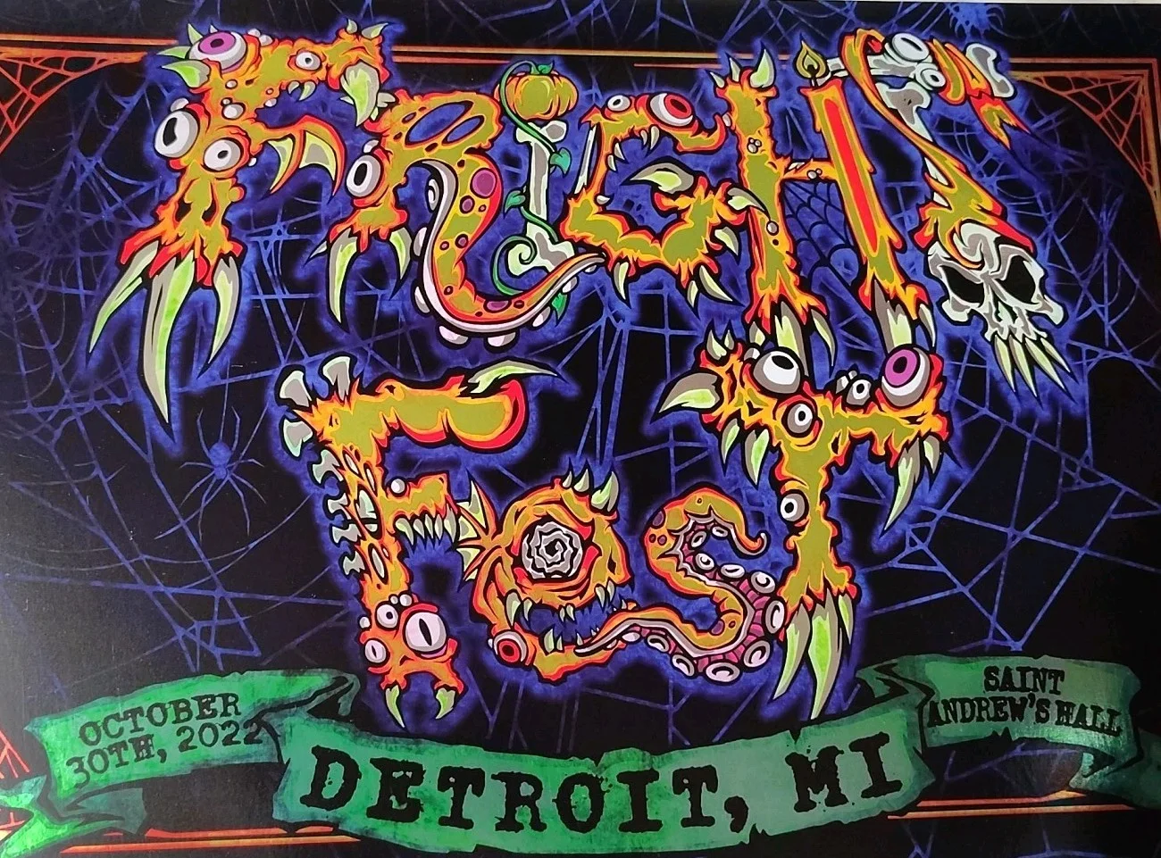 Twiztid Fright Fest 2022 11×17" Concert Poster RARE MNE Limited Print Detroit, изображение 2