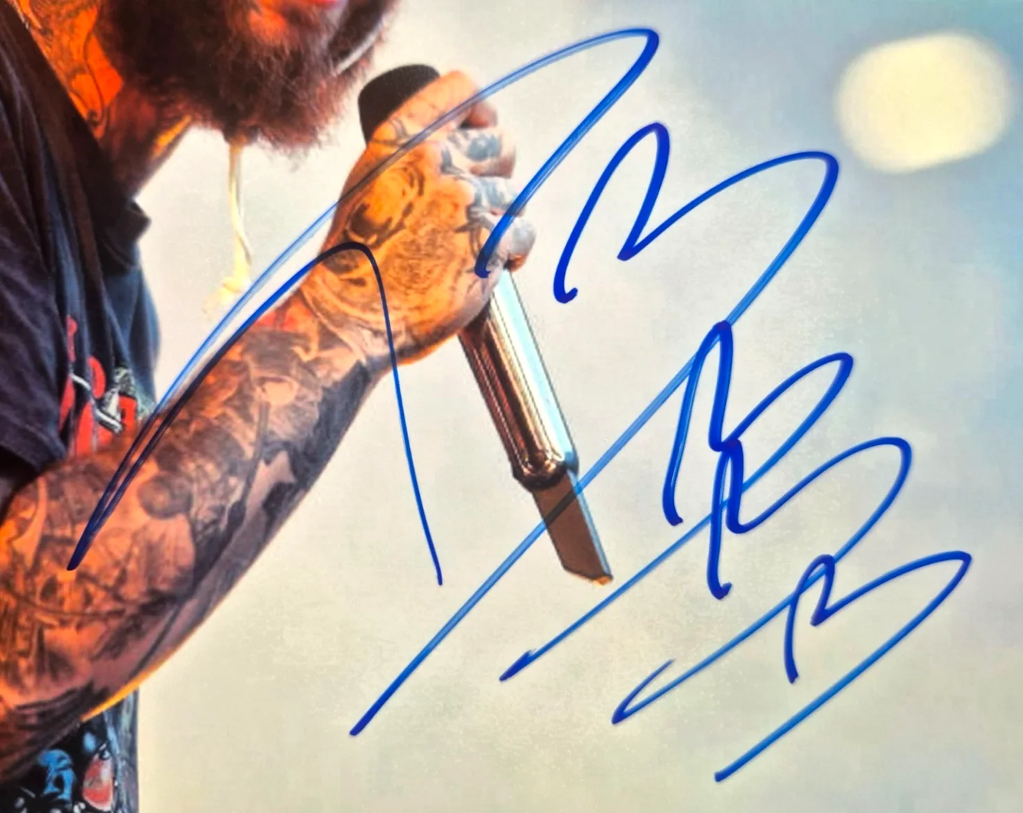 POST MALONE SIGNED AUTOGRAPHED 8X10 PHOTO AUSTIN STONEY CONGRATULATIONS BAS COA, image 2