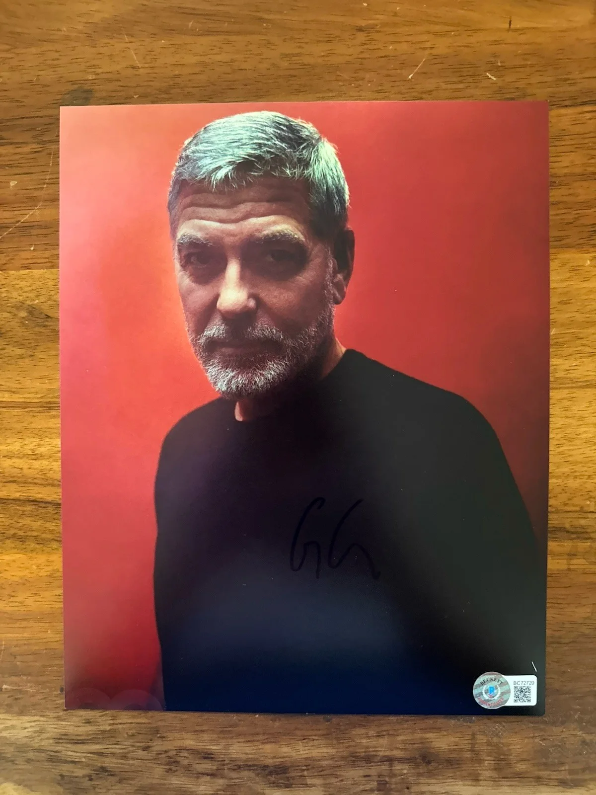 Two George Clooney Signed Autographed Photos BAS Authenticated Beckett, image 4