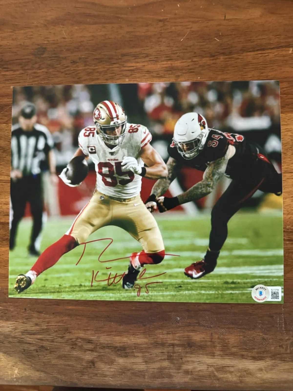 Travis Etienne and George Kittle Signed Photos BAS Authenticated Beckett, image 4
