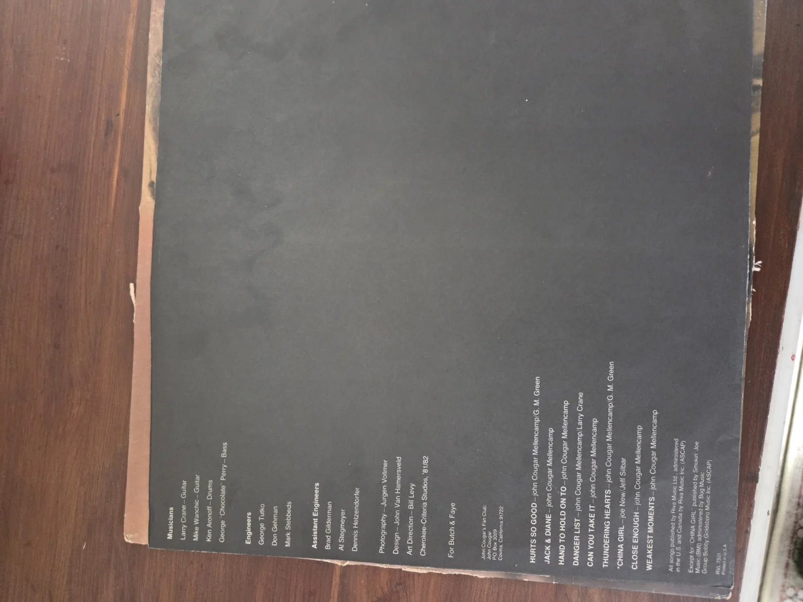 John Cougar American Fool Signed Autographed Record Original Music Collectible, изображение 4