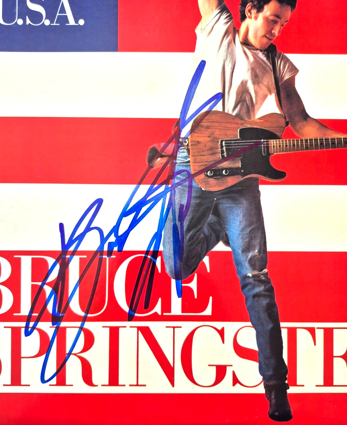 BRUCE SPRINGSTEEN SIGNED AUTOGRAPHED BORN IN THE USA SINGLE ALBUM RARE PSA LOA, изображение 3
