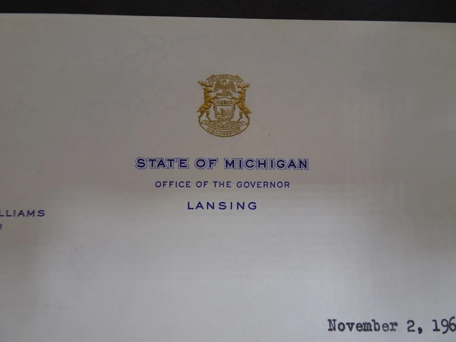 G. Mennen Williams — G. Mennen Williams Governor Michigan Autograph Letter to Symphony Manager 1960, изображение 3