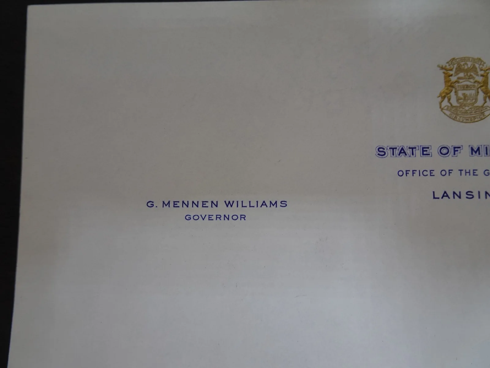 G. Mennen Williams — G. Mennen Williams Governor Michigan Autograph Letter to Symphony Manager 1960, изображение 4