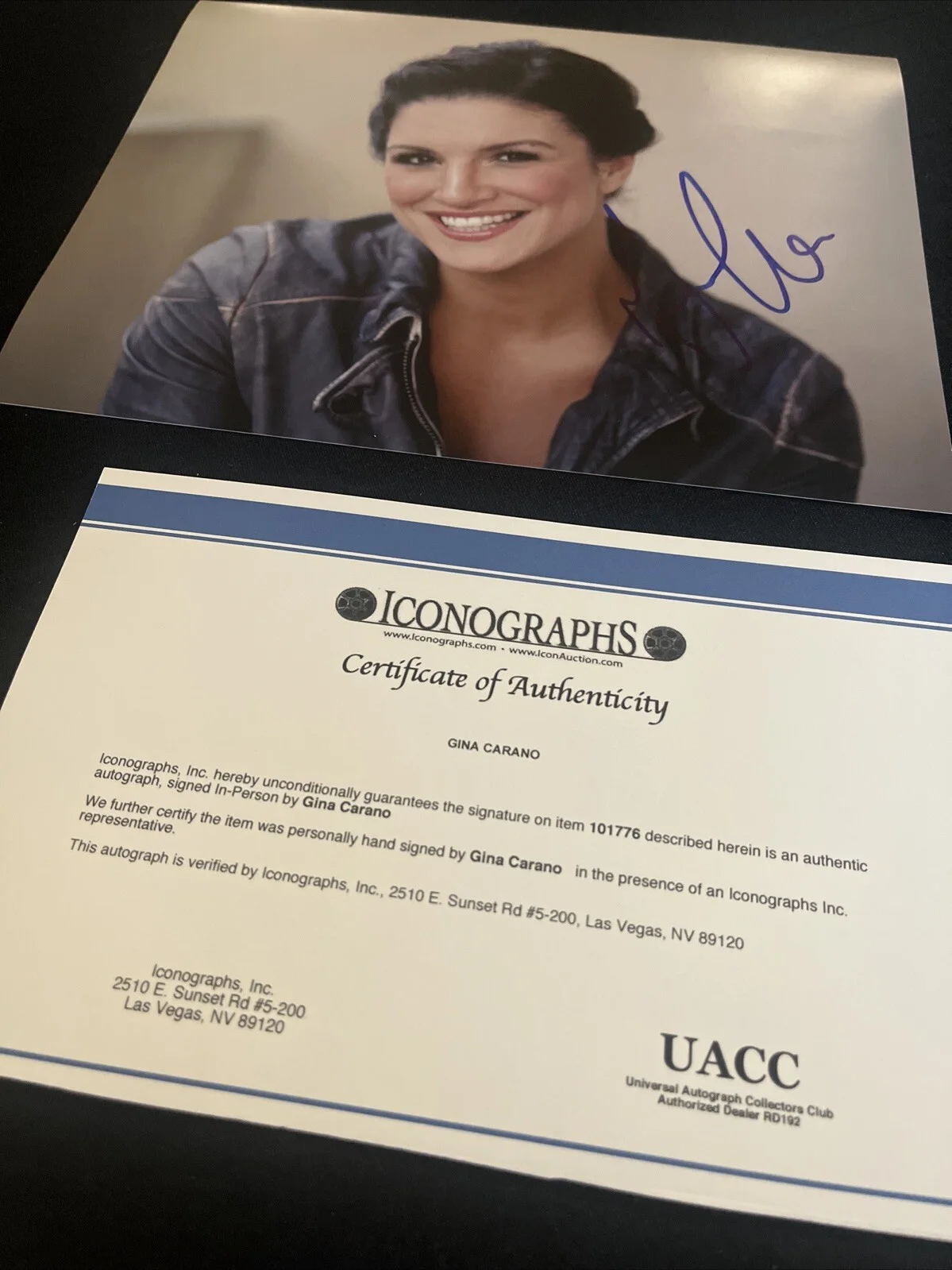 Gina Carano Signed 8x10 Photo Haywire Picture Strikeforce Auto UFC 1 COA Rare, изображение 2
