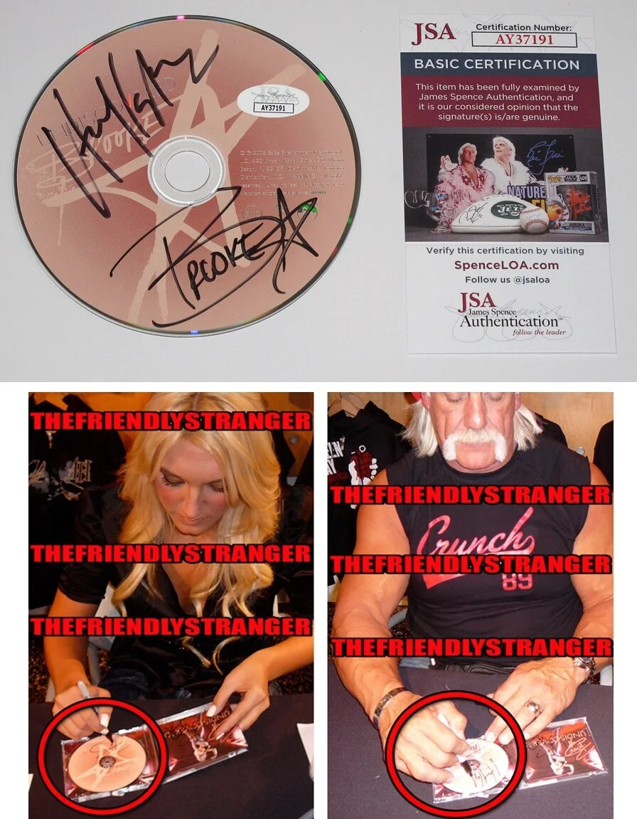 BROOKE HOGAN & HULK HOGAN — Hulk Hogan & Brooke Hogan signed "UNDISCOVERED" CD Exact Proof JSA COA Rare