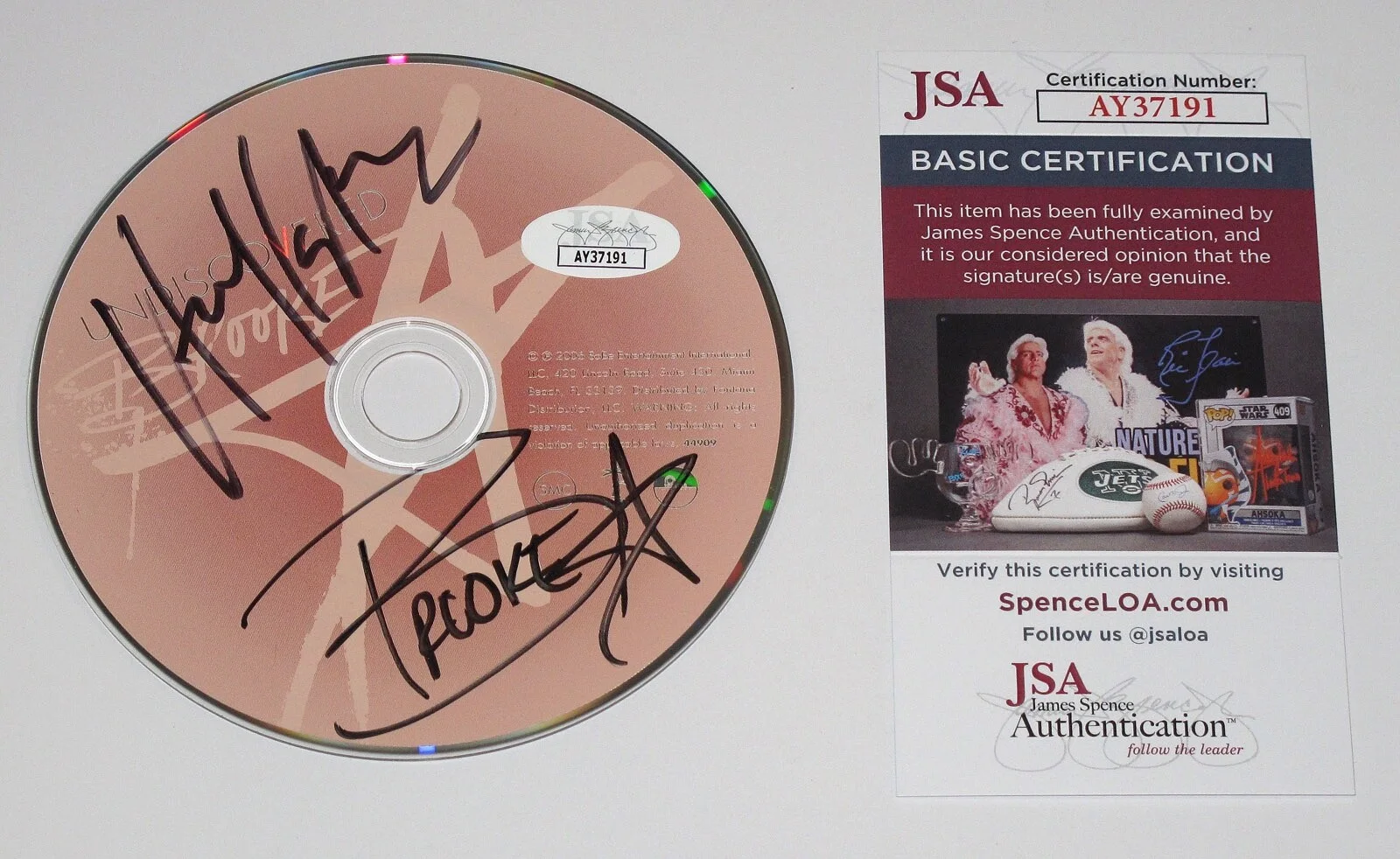 BROOKE HOGAN, HULK HOGAN — Hulk Hogan & Brooke Hogan signed "UNDISCOVERED" CD Exact Proof JSA COA Rare, изображение 5