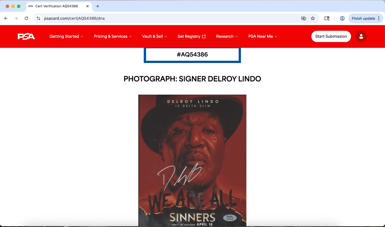 Delroy Lindo — Delroy Lindo signed 8x10 photo autograph PSA DNA Sinners poster image, изображение 3