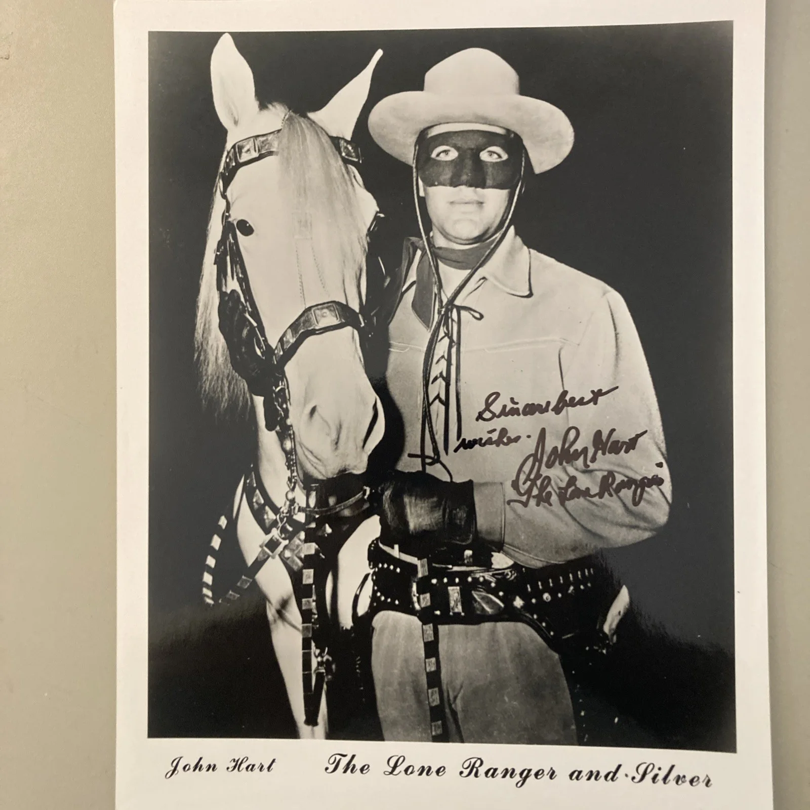 John Hart 1917-2009 added Lone Ranger nice Glossy 8x10 WITH/COA/with Horse, изображение 2