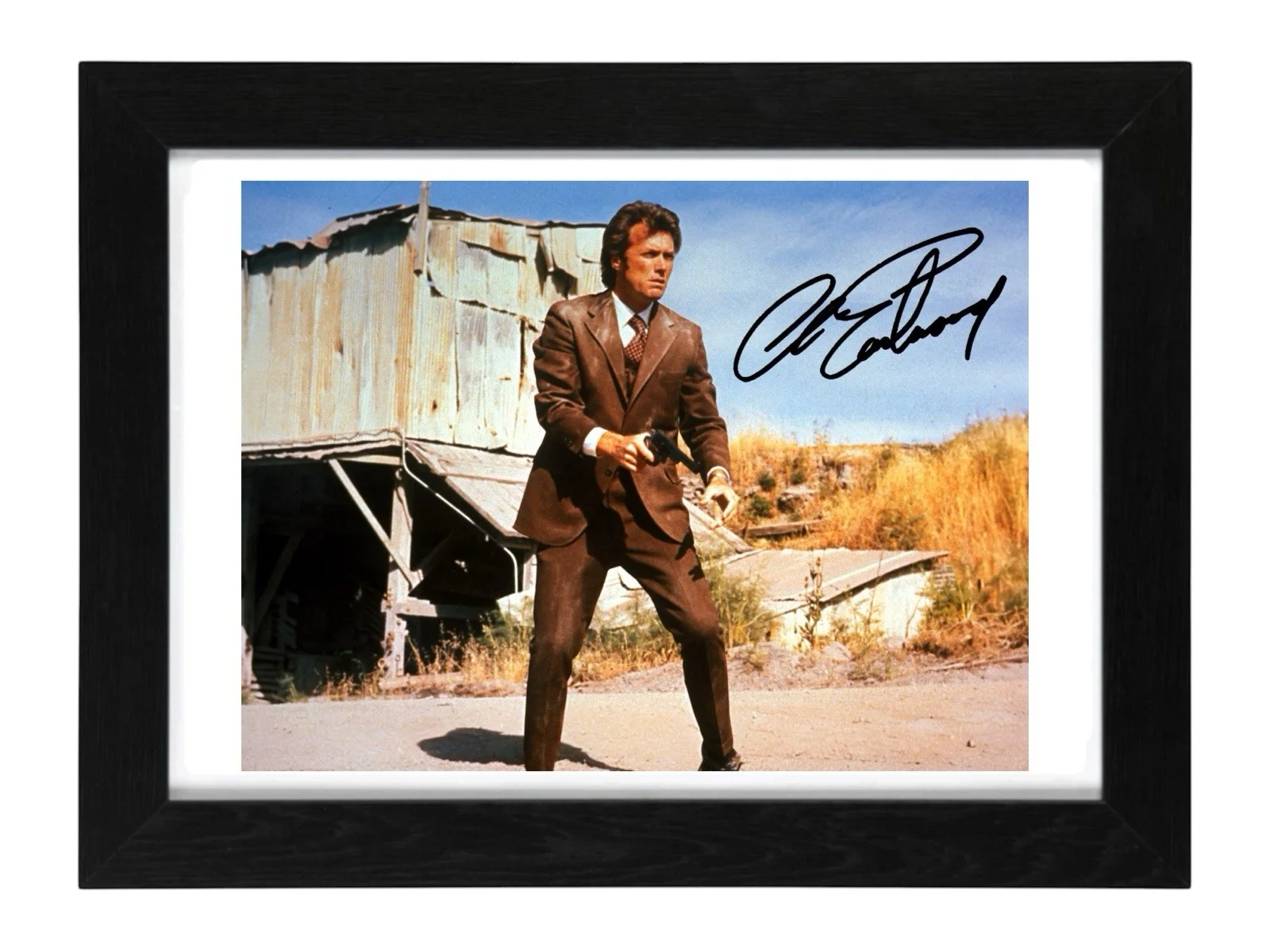 Clint Eastwood Signed Autograph PHOTO Pre Print 6x4/A4/ Framed, изображение 2