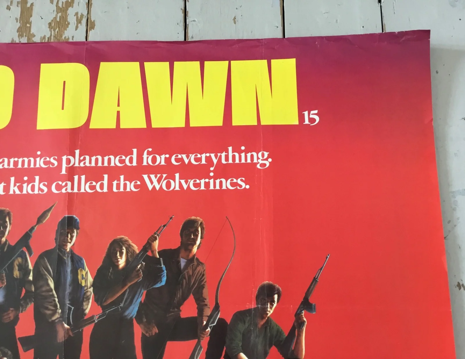 Red Dawn 1984 Original British Cinema Quad Poster Patrick Swayze, изображение 3