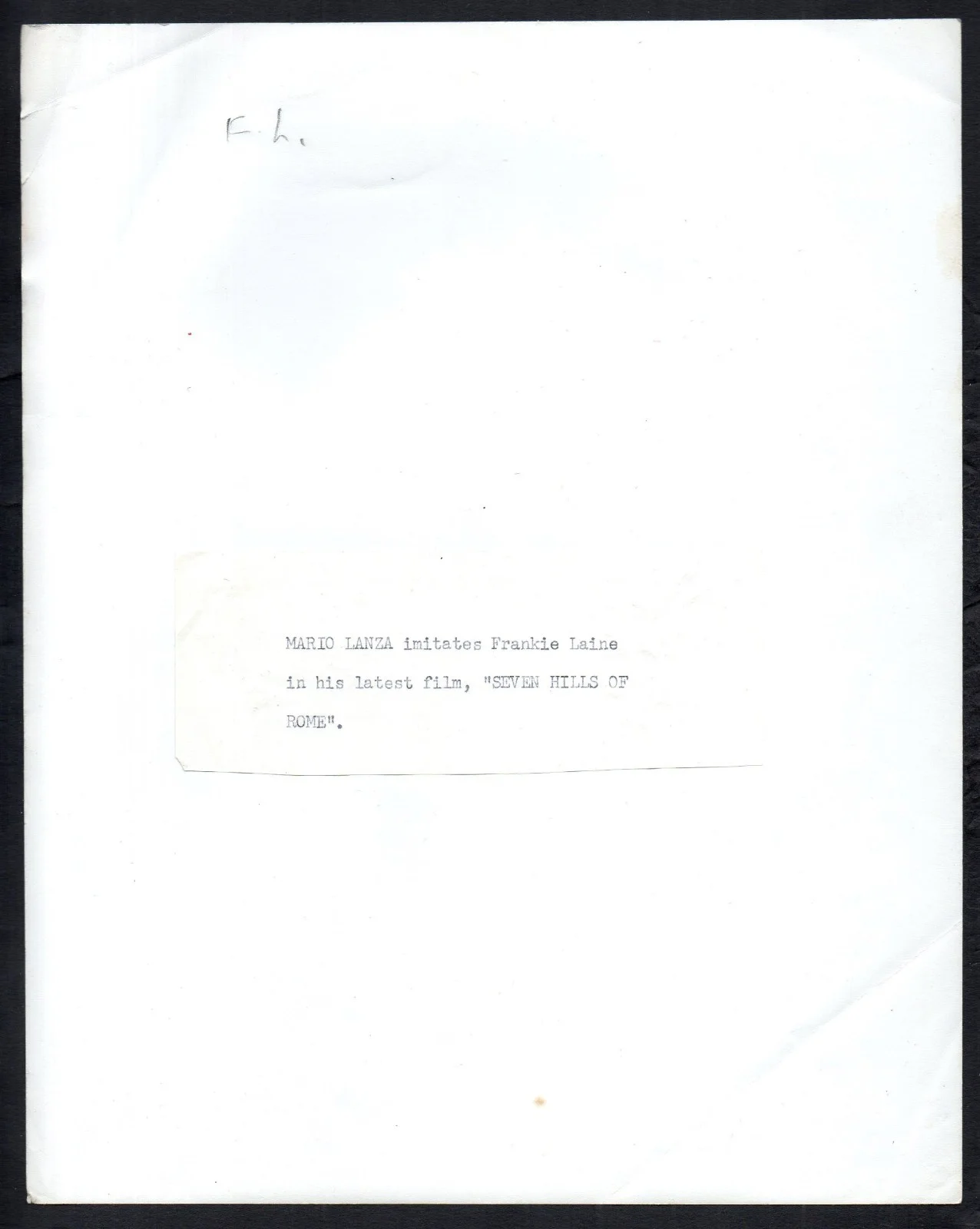 SEVEN HILLS OF ROME 1958 Mario Lanza 10x8 STILL #70, image 2