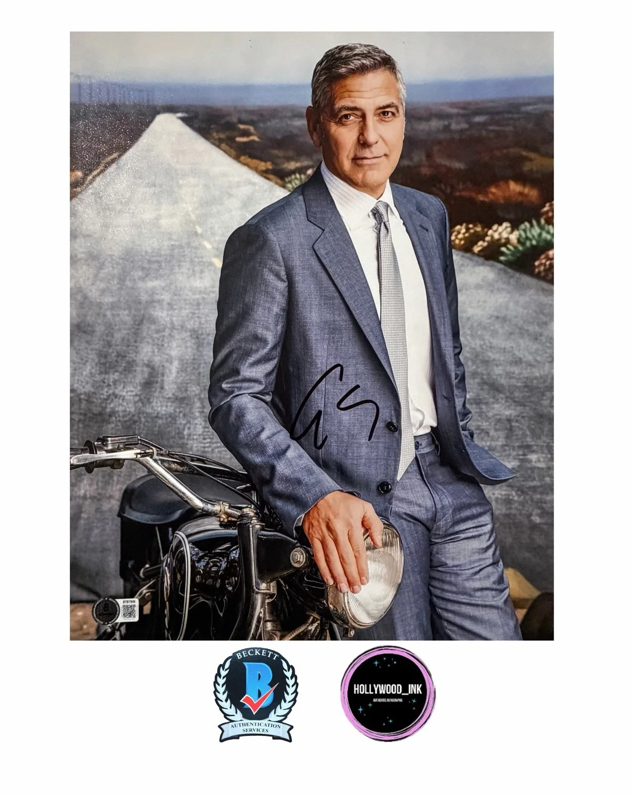 George Clooney — GEORGE CLOONEY SIGNED AUTOGRAPH 11x14 OCEAN’S ELEVEN BECKETT BT97946