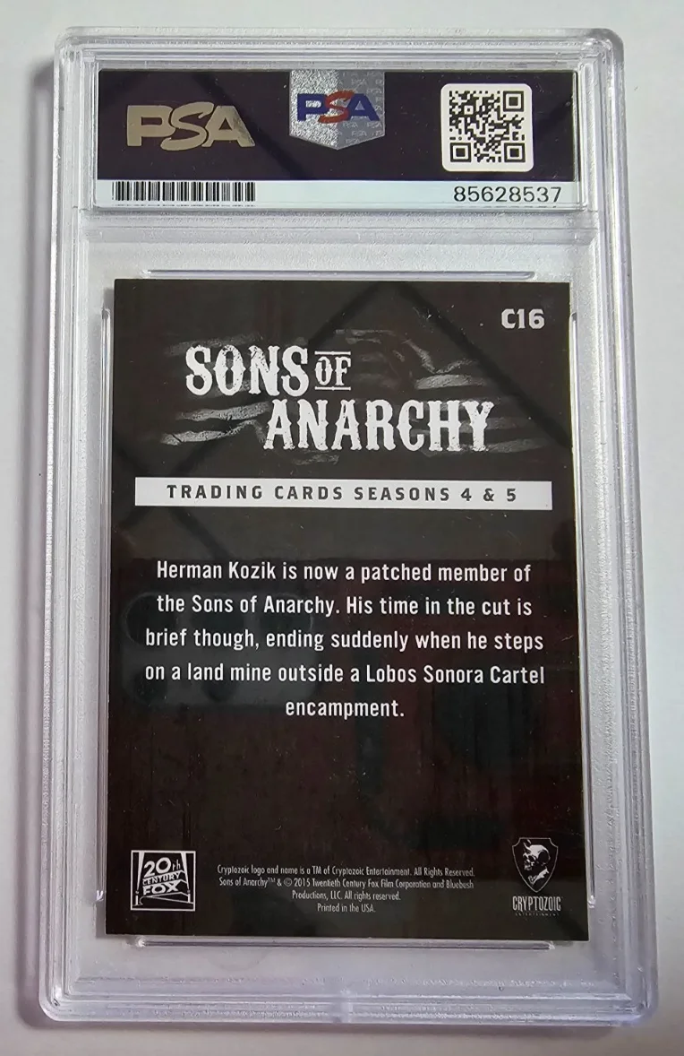 Kenny Johnson — Kenny Johnson Signed 2016 Sons of Anarchy Kozik Card Auto Autographed PSA/DNA, изображение 2