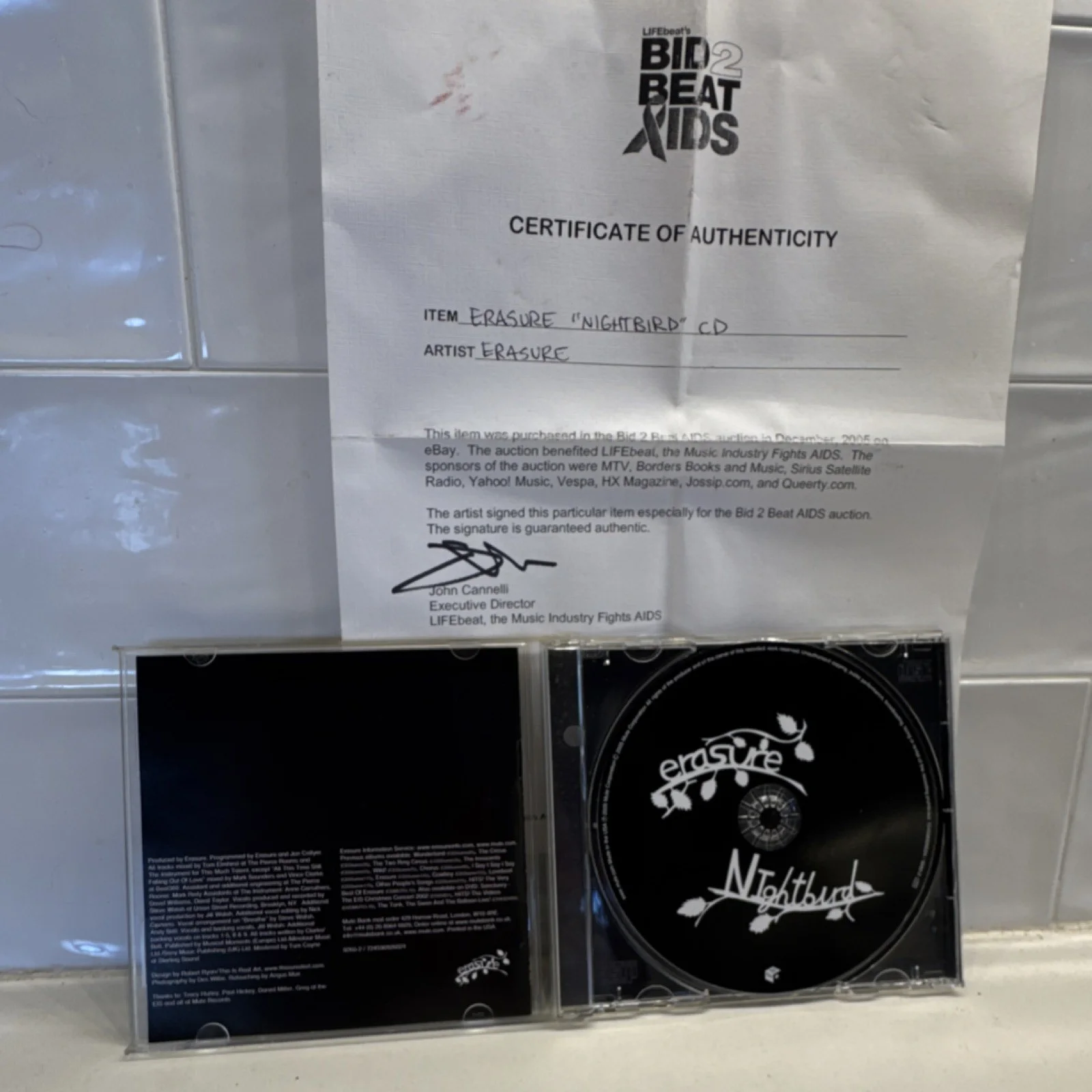 Erasure Nightbird Signed CD with Certificate of Authenticity LIFEbeat, image 3