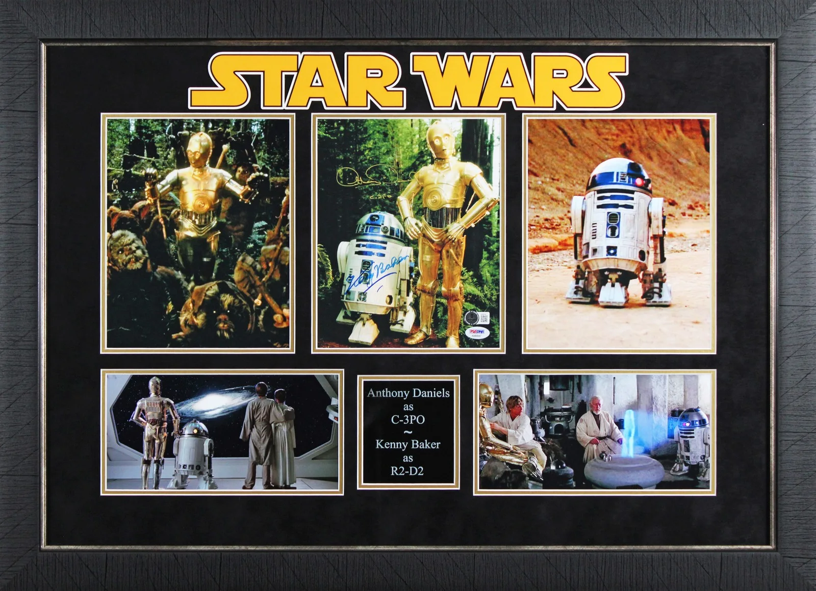 Kenny Baker & Anthony Daniels — Kenny Baker & Anthony Daniels Star Wars Signed 8x10 Framed Photo BAS #AE64530