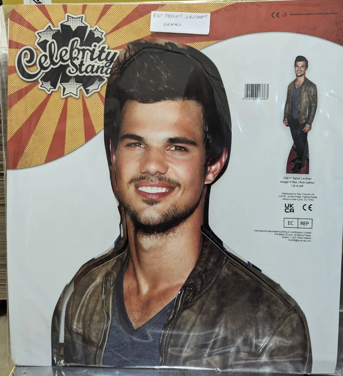 Taylor Lautner Celebrity Cardboard Cutout / Standee 178cm Tall *Damaged*, изображение 2