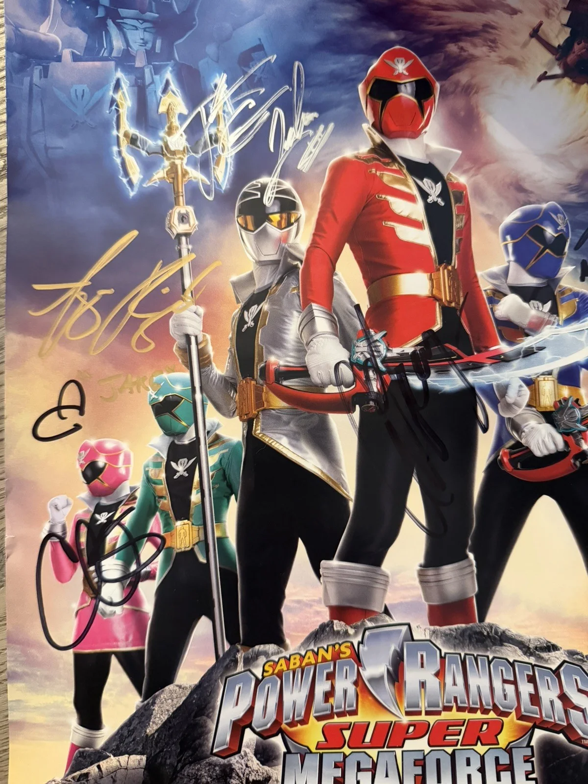 Power Rangers Super Megaforce Cast Signed Poster, image 2