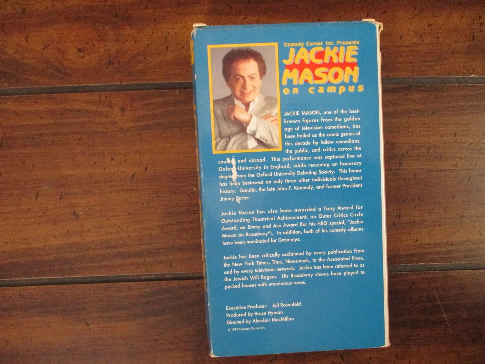 JACKIE MASON ("LIVE FROM OXFORD UNIVERSITY") Signed 1993 VHS Cover, изображение 3
