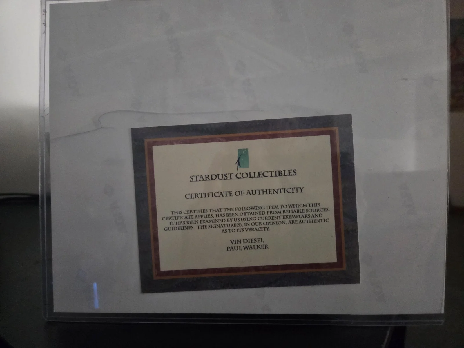 Vin Diesel / Paul Walker — Vin Diesel / Paul Walker Fast and Furious Signed 8x10 COA W/Matching Sticker, изображение 2