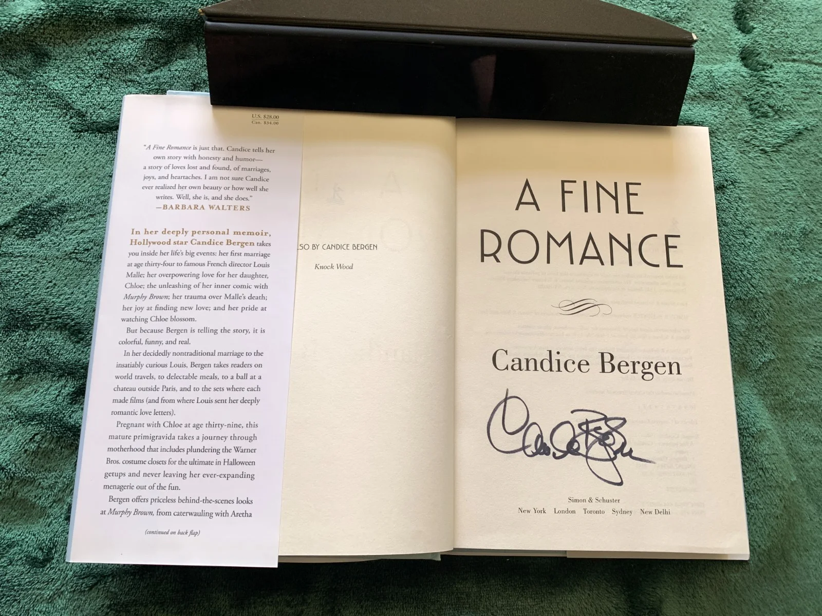 Candice Bergen — Candice Bergen signed book A Fine Romance HC/Dust Jack 1st edition 1st printing
