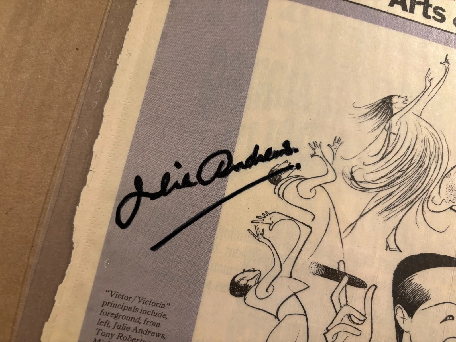 Julie Andrews Rare Autographed 90s NY Times Page Victor/Victoria 1995, изображение 3