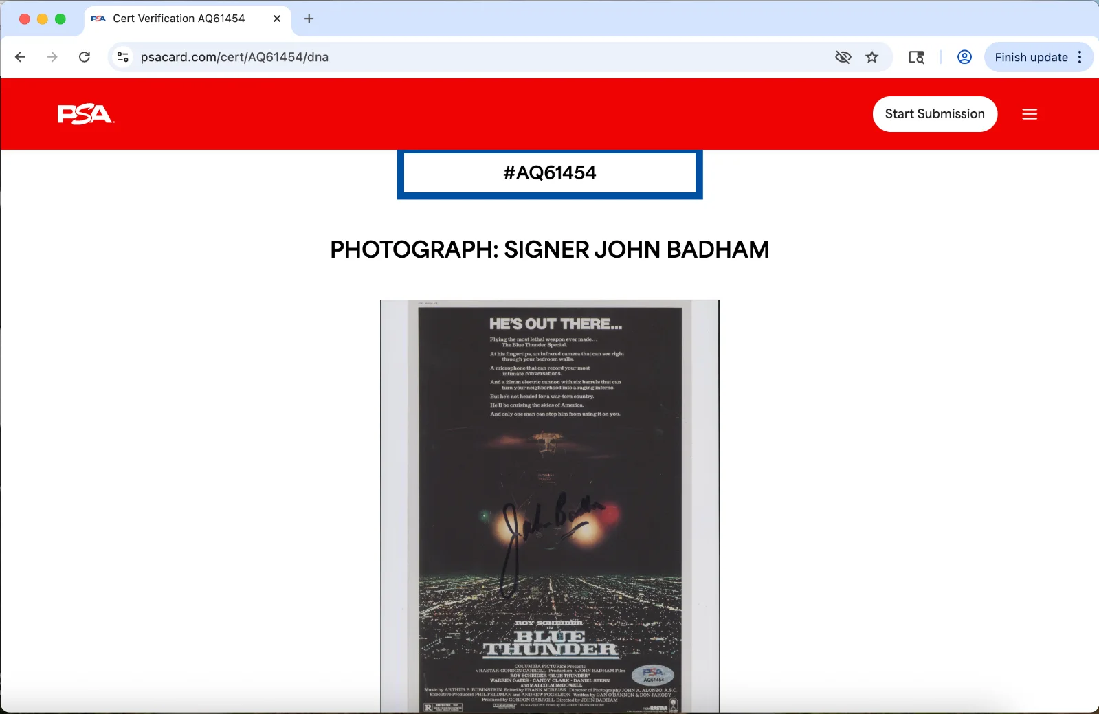 John Badham — John Badham signed 8x10 photo autograph PSA DNA director Blue Thunder, изображение 3