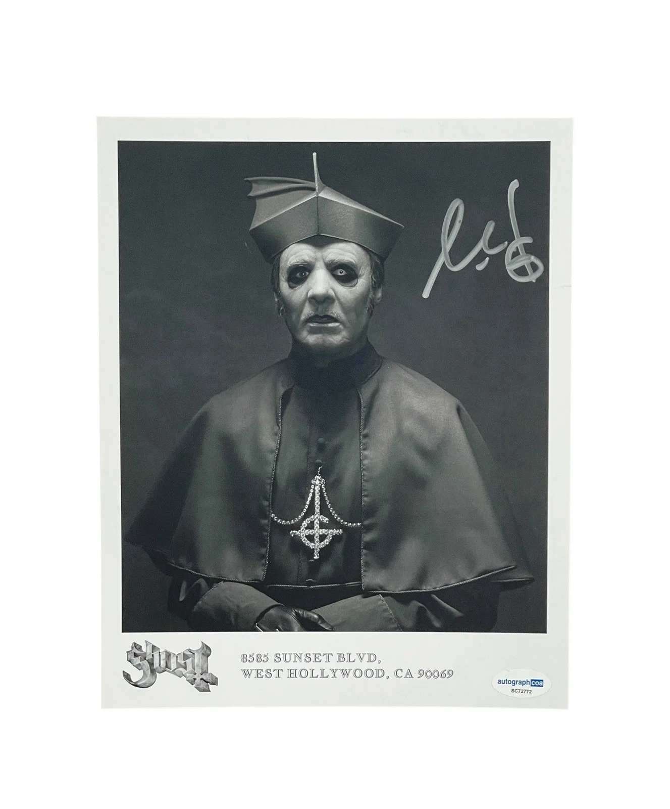 Tobias Forge Rare Signed Ghost B.C. Promo 8x10 Press Photo Papa Emeritus ACOA, изображение 2