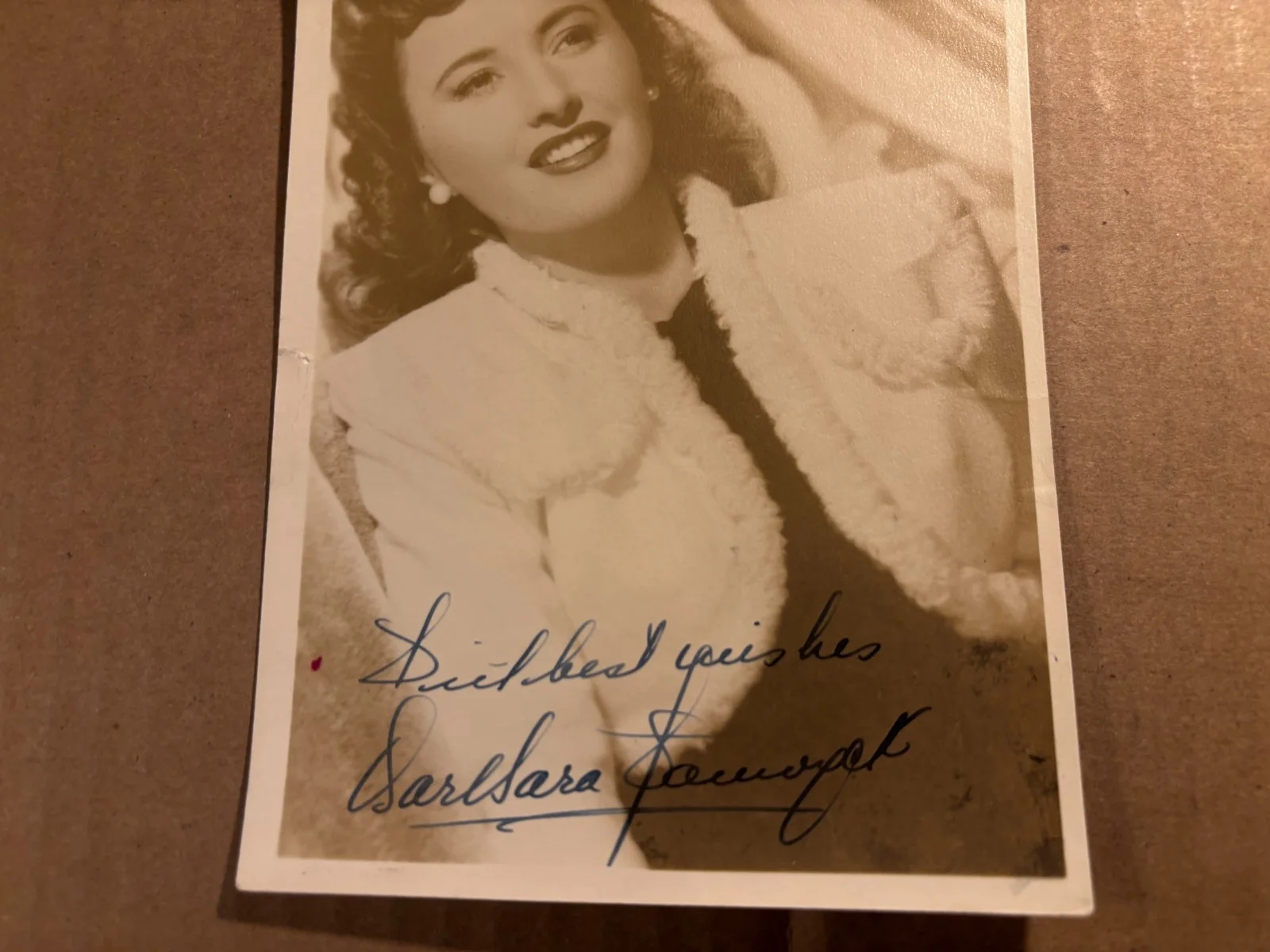 Barbara Stanwyck Rare Very Early Autographed Photo From 40s Double Indemnity, image 3