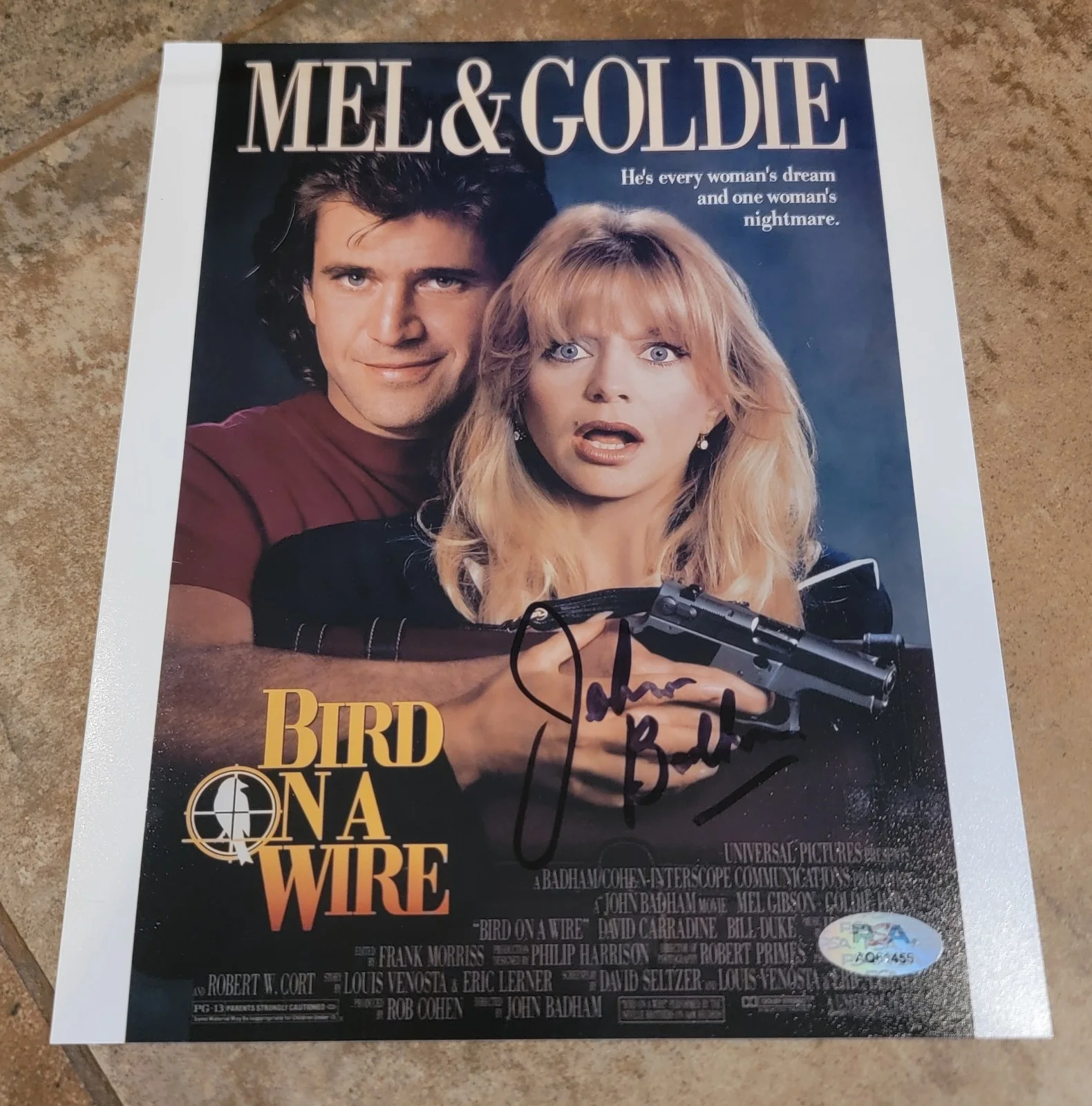 John Badham — IMPERFECT John Badham signed 8x10 photo autograph PSA DNA Bird on a Wire