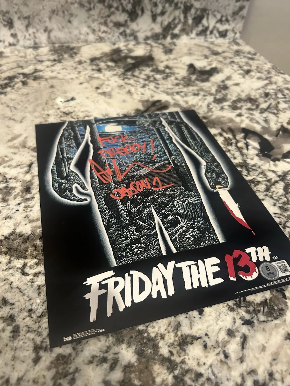 Ari Lehman Friday The 13th Signed 8x10 Inscribed “F**K Freddy!” BAS COA, изображение 2