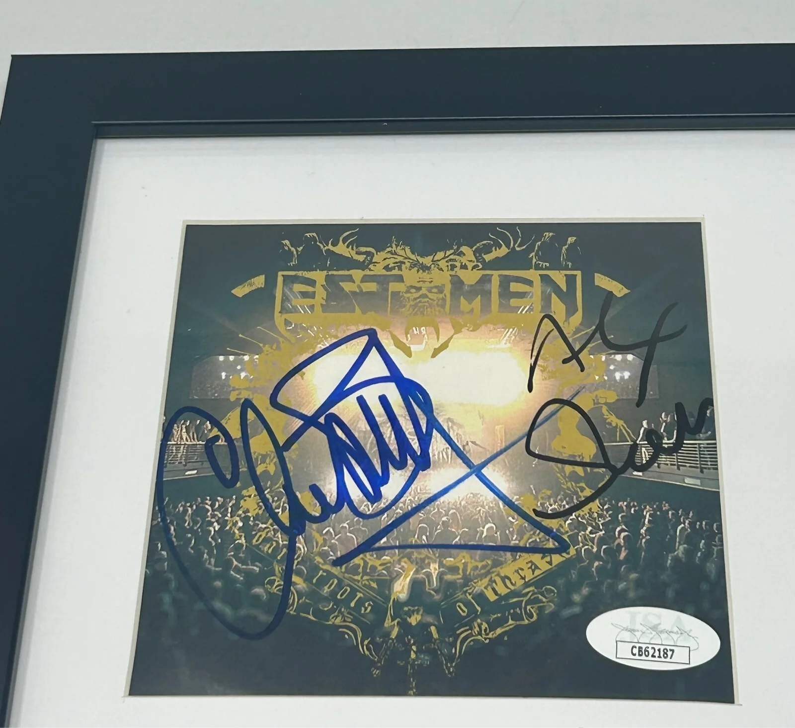 Testament signed Dark Roots of Thrash CD Cover Framed JSA COA (Chuck & Alex), изображение 2