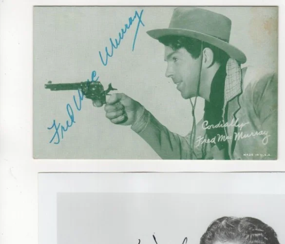 Fred MacMurray — Fred MacMurray lot 2 Signed 8x10 + photo fan card Shaggy Dog My Three Sons, изображение 3