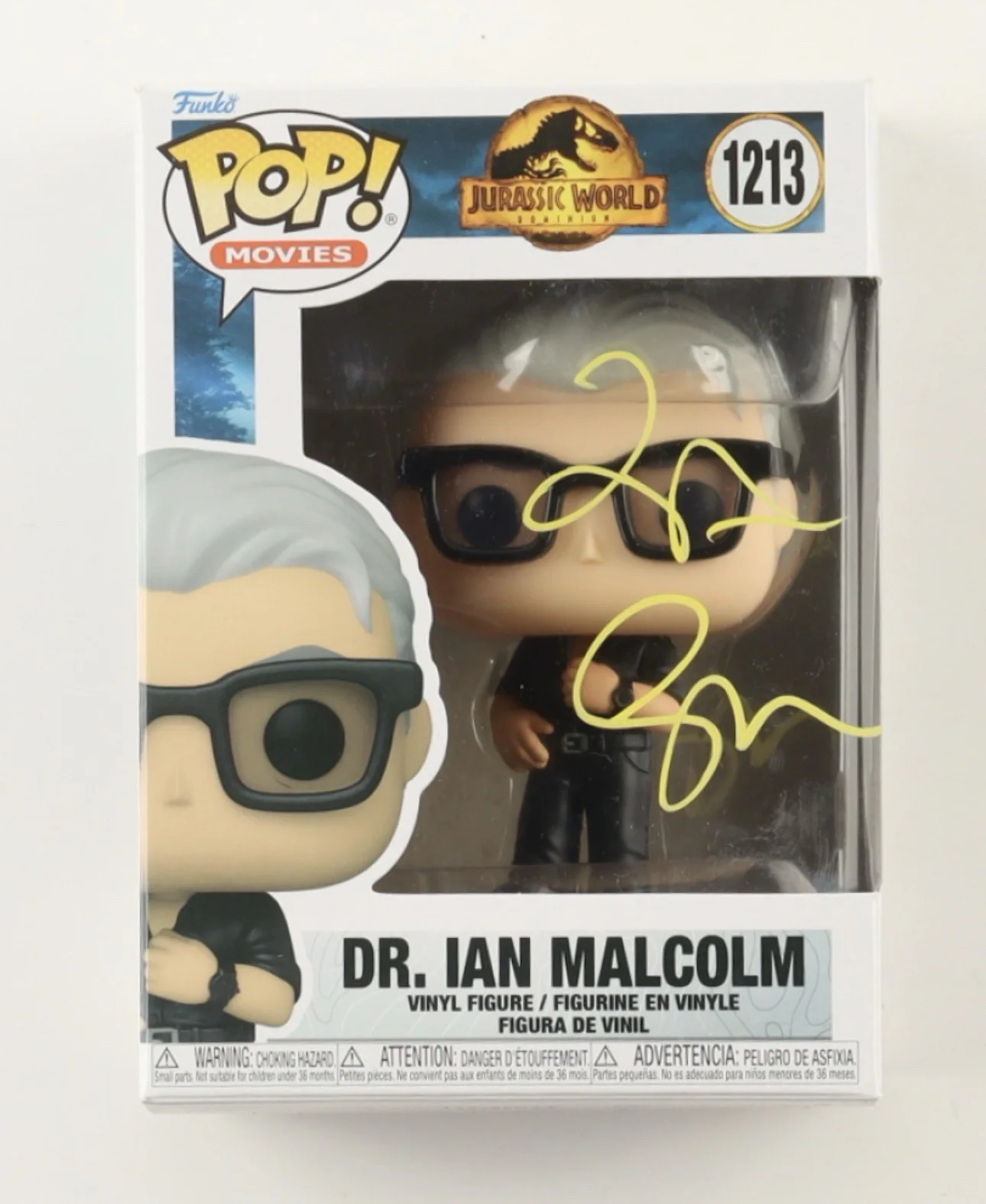 Jeff Goldblum — Jeff Goldblum Jurassic World Signed Dr. Ian Malcolm #1213 Funko Pop Figure PSA