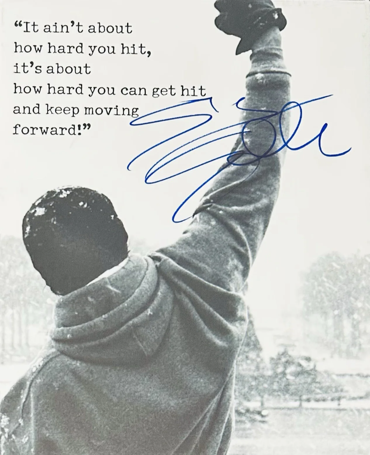 Sylvester Stallone — Sylvester Stallone Signed Canvas Rocky Movie Stallone Autographed Photo Proof