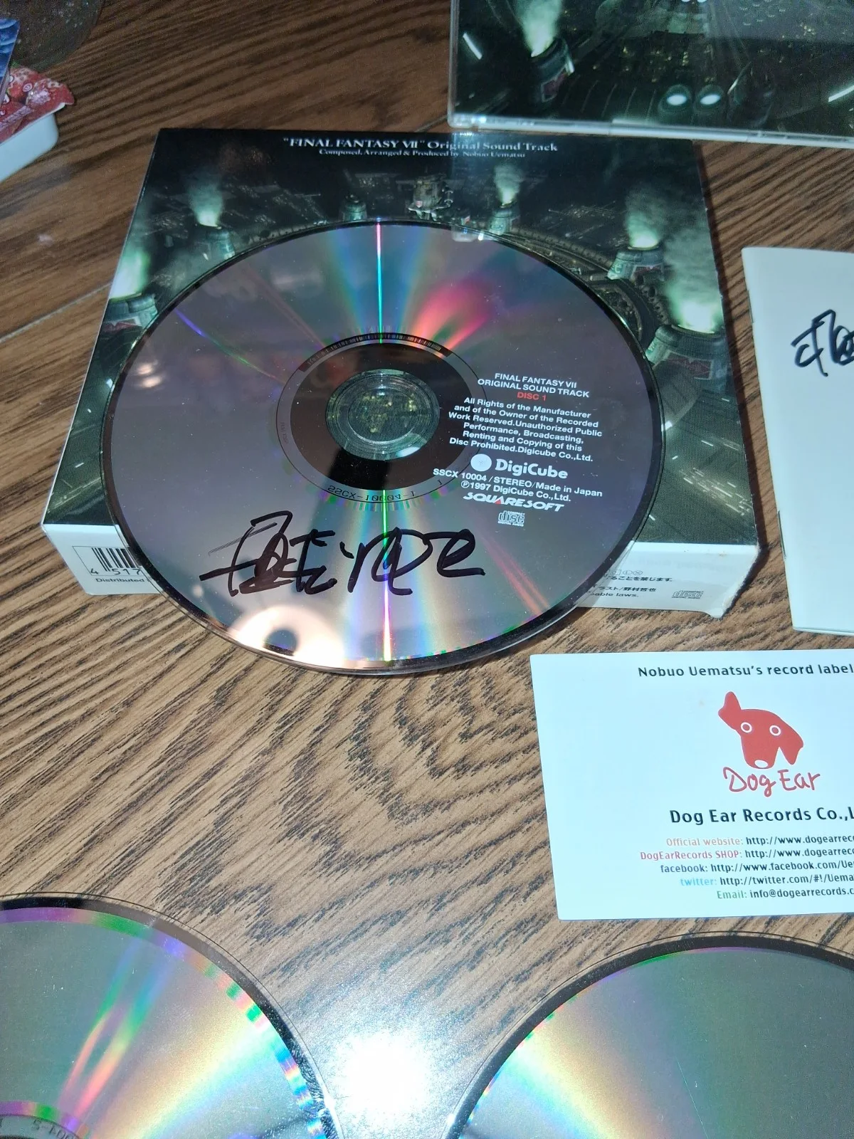 **SUPER RARE** Final Fantasy VII OST NEW Signed twice by Nobuo Uematsu, image 4