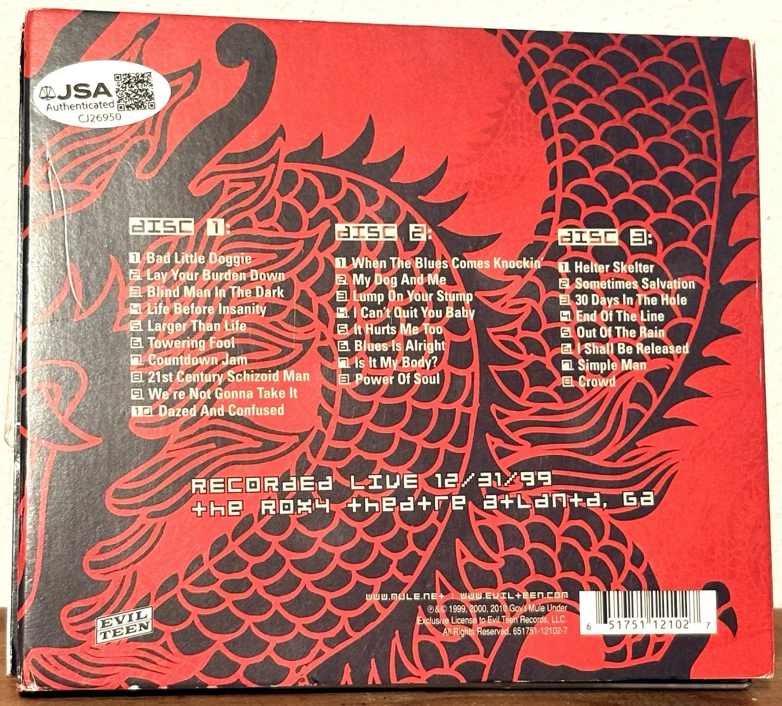 Warren Haynes SIGNED CD JSA COA Mulennium, image 2