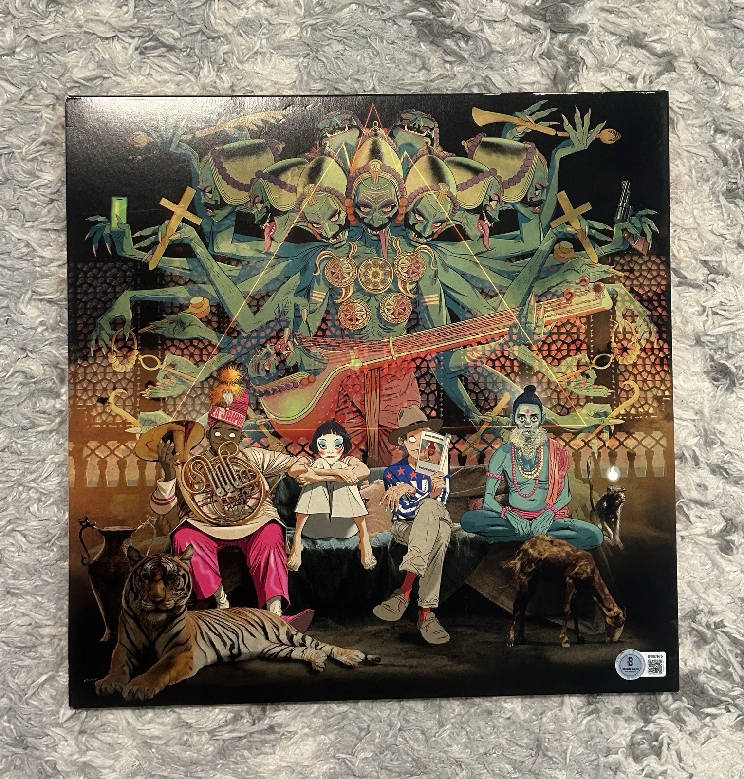 GORILLAZ Signed Album The Mountain Damon ALBARN Jamie Hewlett Autograph Beckett, изображение 4