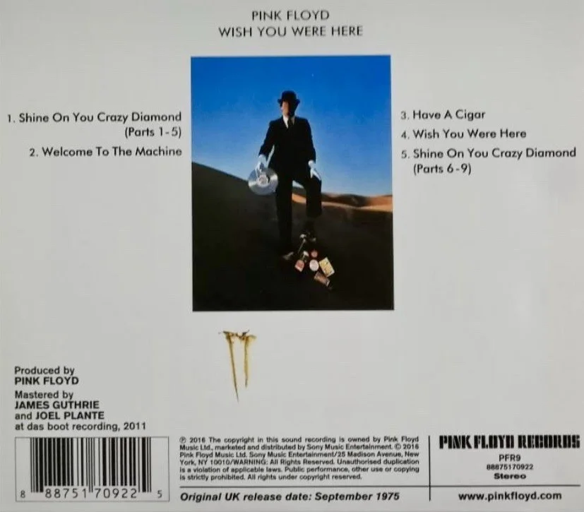 ROGER WATERS AUTOGRAPHED SIGNED PINK FLOYD WISH YOU WERE HERE CD, image 2