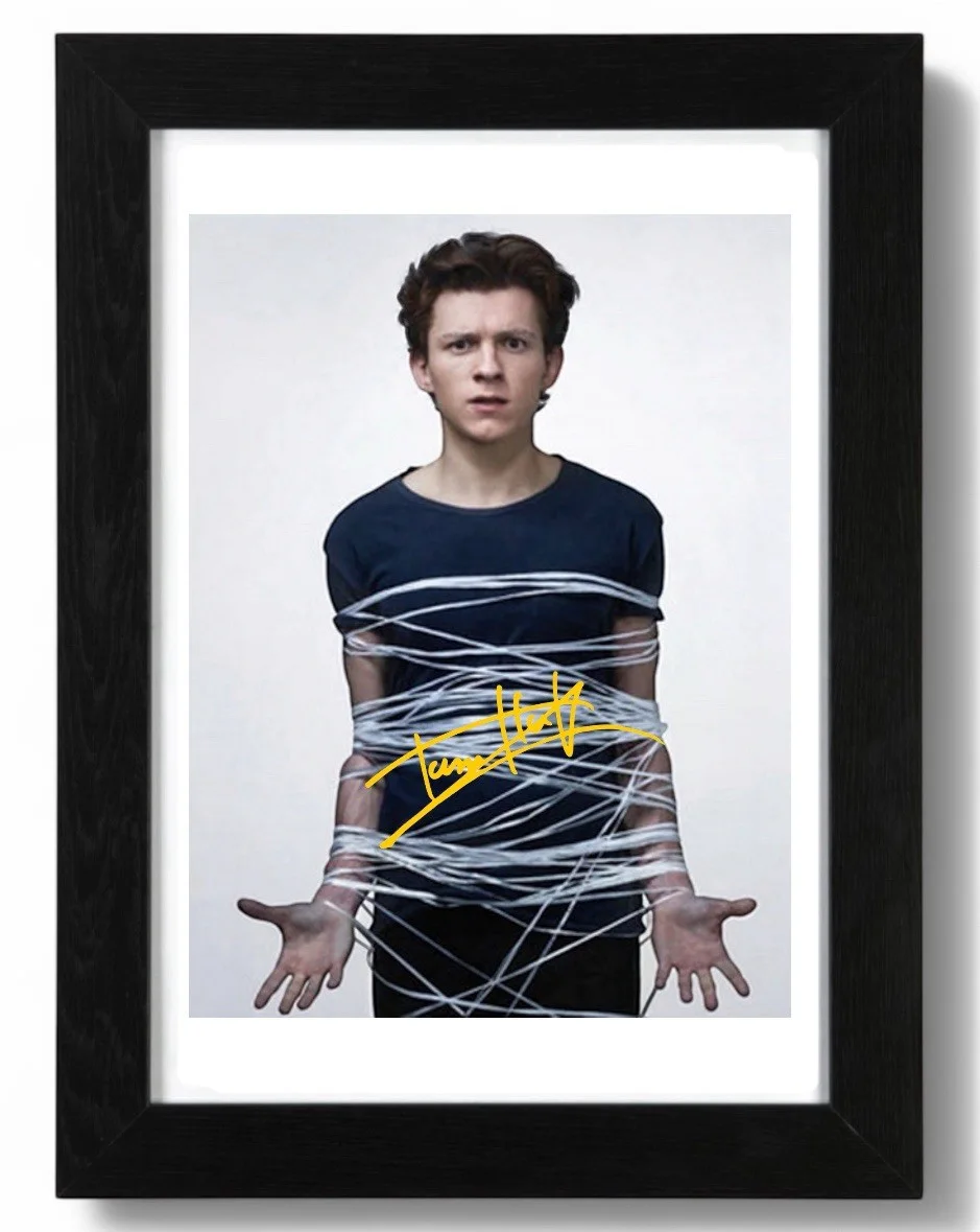 Tom Holland Signed Autograph PHOTO Pre Print Film 6x4/A4/A4 Framed Spiderman, изображение 2