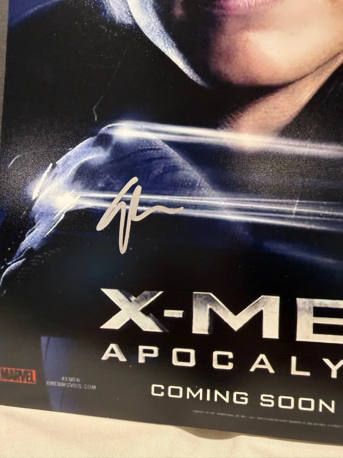 EVAN PETERS SIGNED QUICKSILVER 11X17 PHOTO X-MEN APOCALPYSE AUTO BECKETT BAS COA, image 2