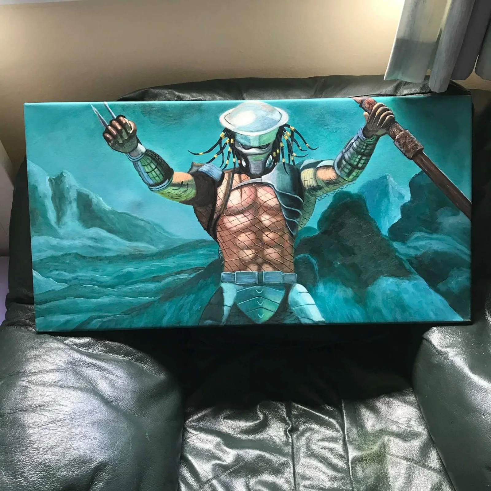 Predator (movie) Original canvas painting by Desjay. Signed with COA, изображение 2
