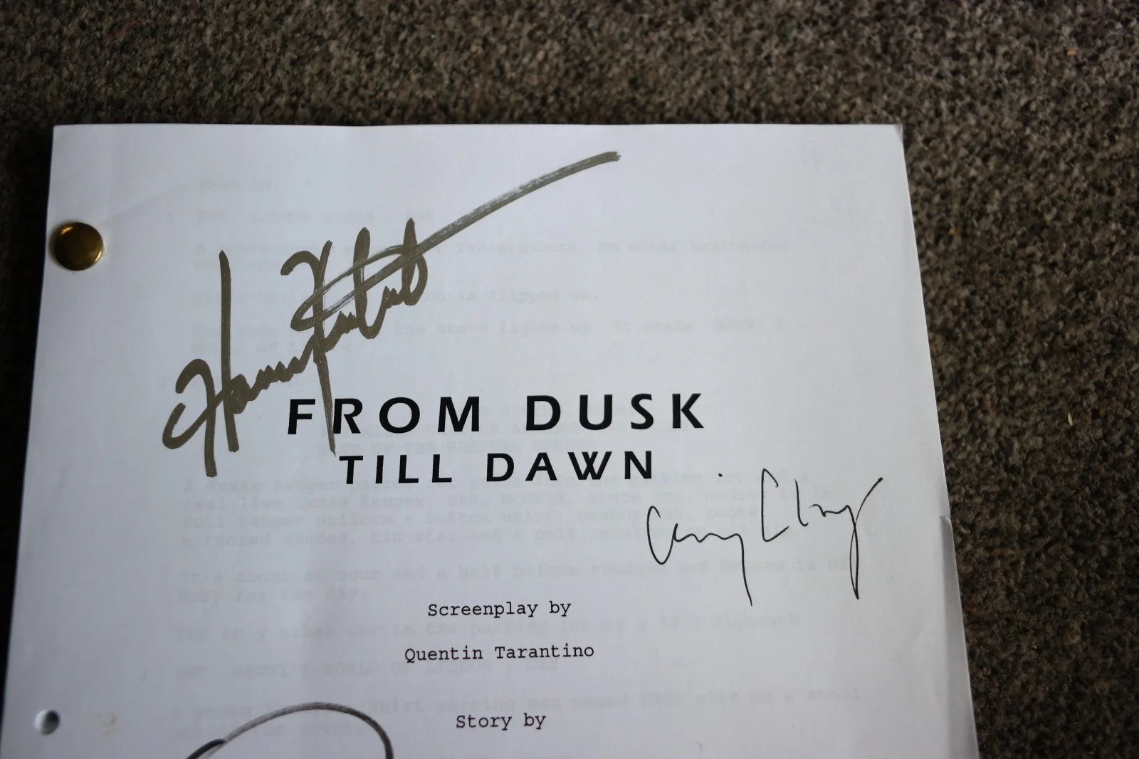 Quentin Tarantino Signed From Dusk Till Dawn Script Autograph Birthday Clooney Q, изображение 2