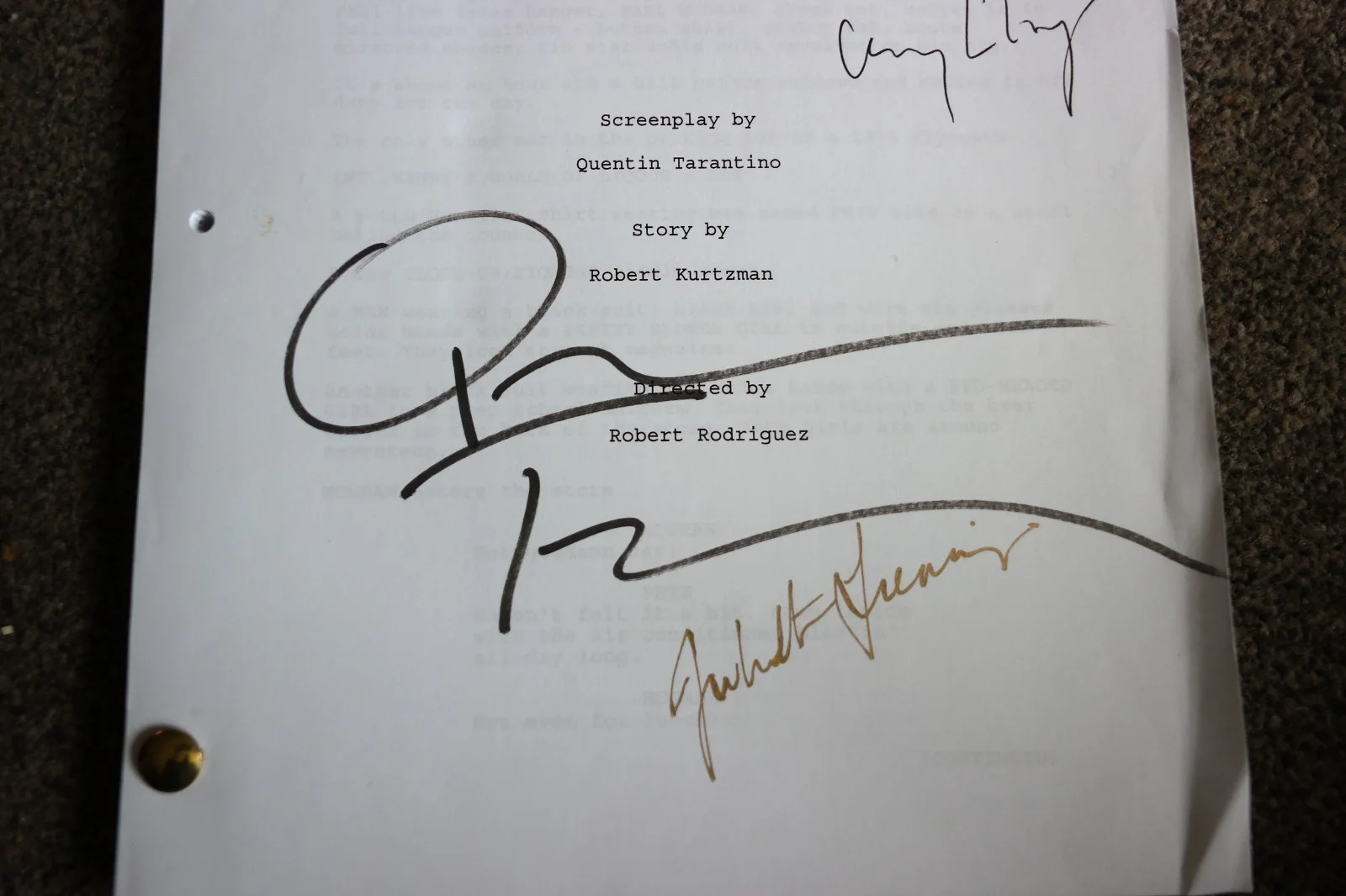 Quentin Tarantino Signed From Dusk Till Dawn Script Autograph Birthday Clooney Q, изображение 3
