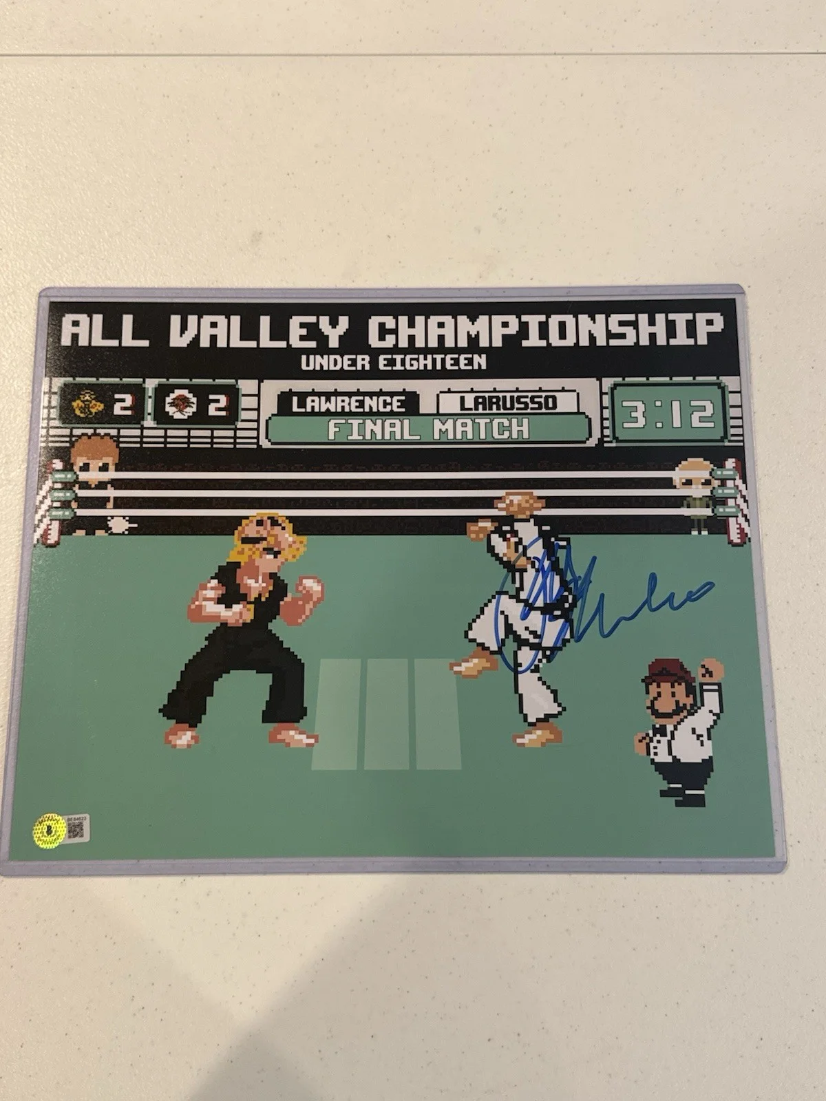 Ralph Macchio, Billy Zabka — Ralph Macchio 8-bit Nintendo signed 11x14 Photo Karate Kid Beckett