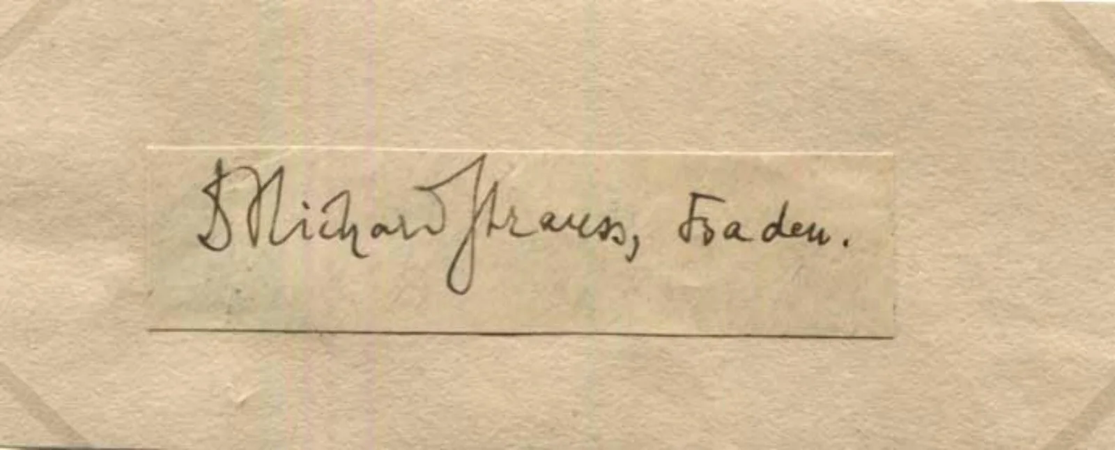Richard Strauss COMPOSER autograph, signed clipping & mounted, image 2