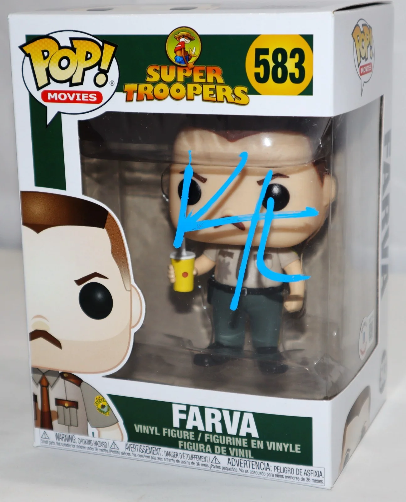 Kevin Heffernan — 🔥👮 RARE Kevin Heffernan Signed Super Troopers Farva Funko Pop Beckett PSA JSA, изображение 3