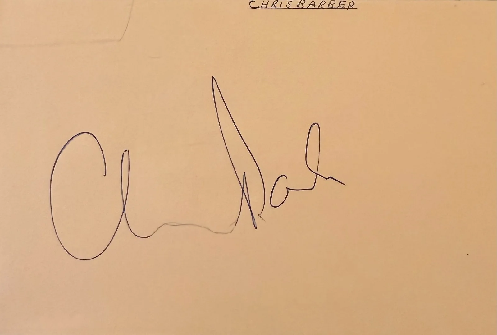 CHRIS BARBER Signed Autograph 4x6 ALBUM PAGE English Jazz Musician Petite Fleur, изображение 3