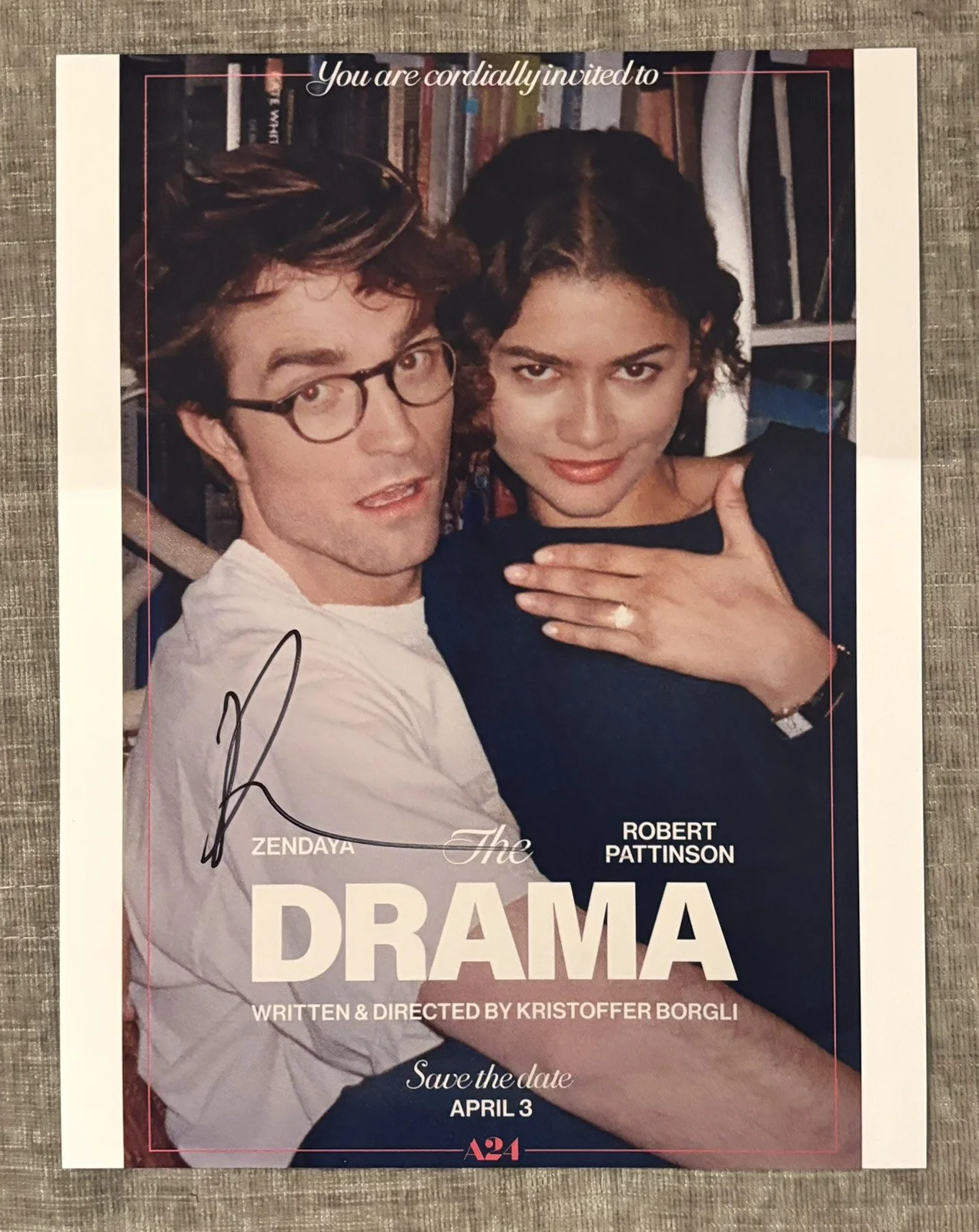 Zendaya — The Drama 8.5x11 Poster Signed by Robert Pattinson