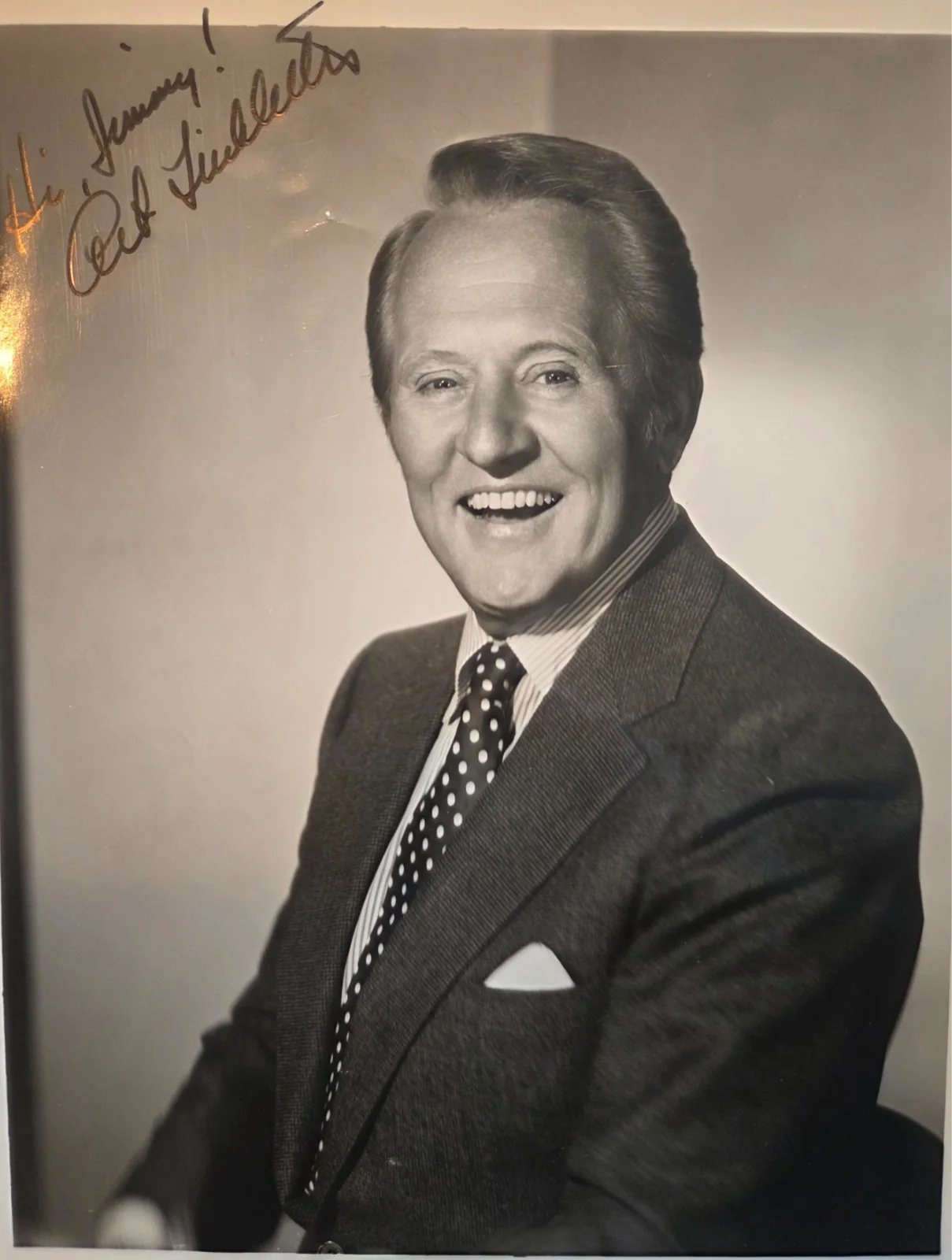 Art Linkletter — Art Linkletter Autographed 8x10 Signed Inscribed To Jimmy TV Host